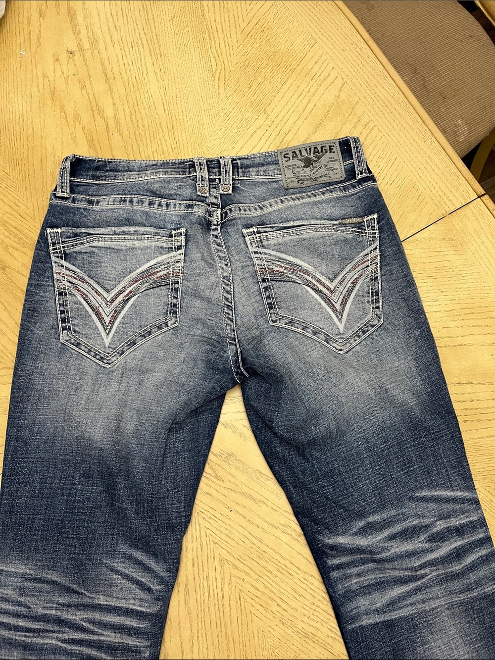 Buckle Dark Blue Denim Jeans